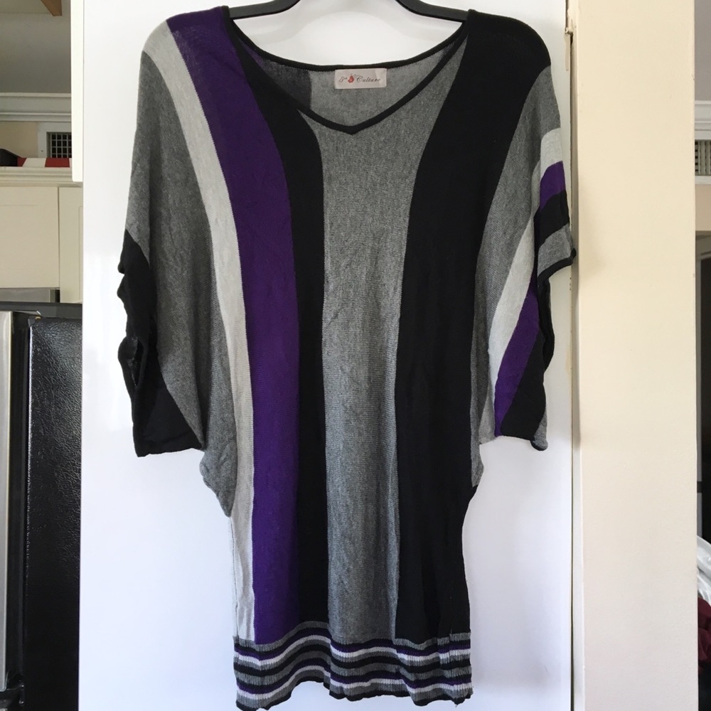 Multi-colored sweater dress